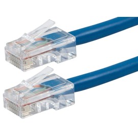 Monoprice - 113405 ZerobootCat6 Ethernet Patch Cable - Network Internet Cord - RJ45, Stranded, 550Mhz, UTP, Pure Bare Copper Wire, 24AWG, 7ft, Blue