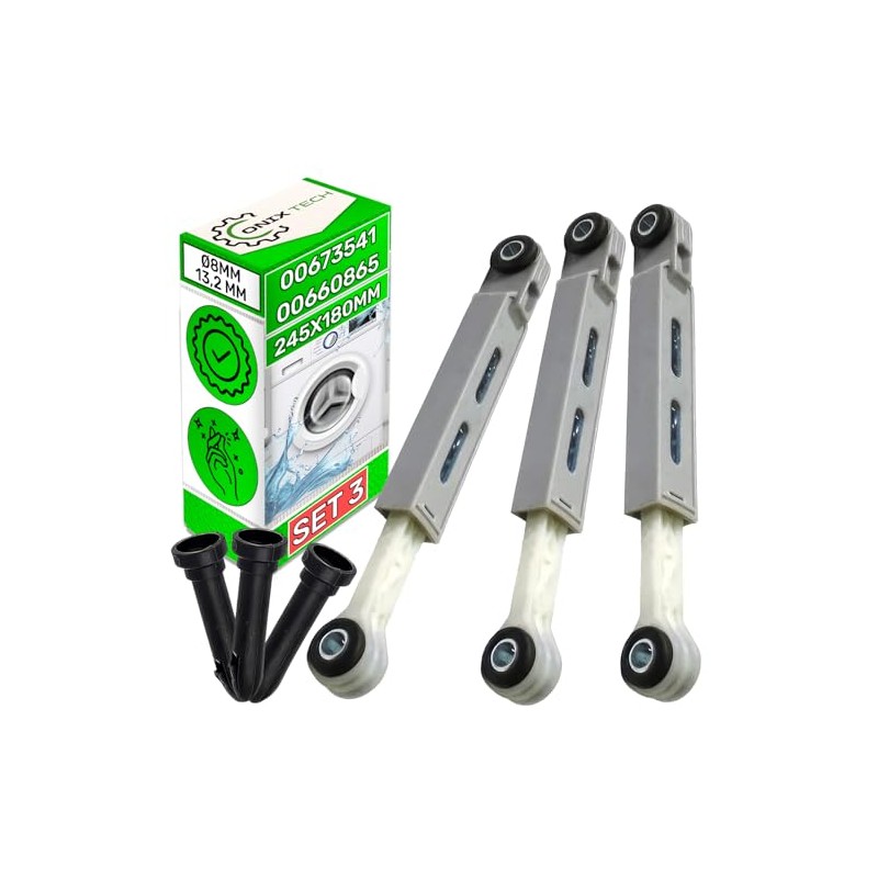 Set of 3 Shock Absorbers Washing Machine with Pins 90N
