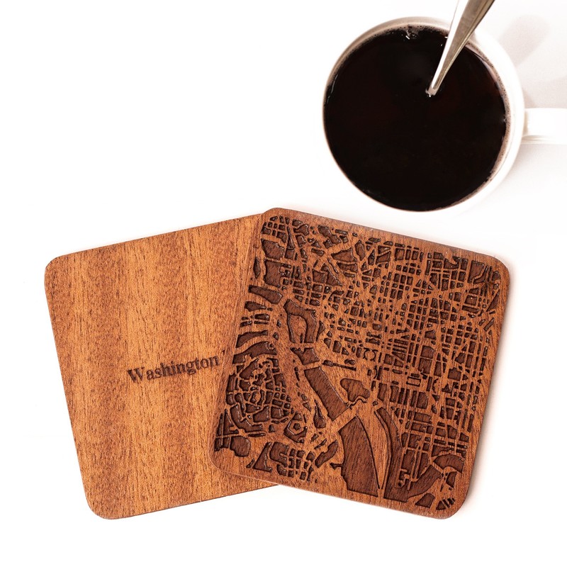 Washington D.C. Map Coaster by O3 Design Studio, Set Of