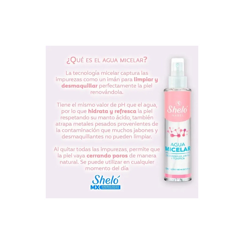 2 Pack Agua Micelar Limpieza Profunda Facial Sheló Nabel