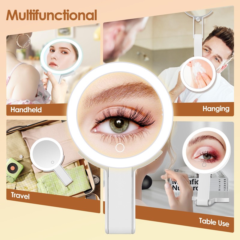 MIYADIVA Magnifying Mirror with Light, Double Sided 30X/1X Lighted Travel