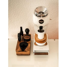Normcore Espresso Tamping Station, Natural American Walnut Coffee Tamper Station Base Holder Stand for 54/58mm Portafilter, Tamper, and Distributor, Puck Screen Espresso Accessories