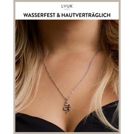 LUUK LIFESTYLE Delicate Necklace with Pendant Made of Waterproof Stainless Steel, Gift for Women, Modern Jewellery Design, in Silver, Gold and Rose, Stainless Steel