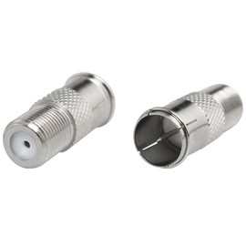 Ruiwaer 6pcs F Type Male to Female Quick Connector Coaxial Adapter Quick Push On Adapter, Silver