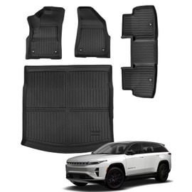 for Jeep Wagoneer S 2025 Floor Mats Cargo Liner Trunk Carpet All Season Weather Heavy Duty TPE Rubber Waterproof Anti-Slip Tech Mats for Jeep Wagoneer S 2025 Accessories