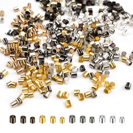 Guetschperlen Set of 1200 Tube Crimp Beads Crimp Beads Closure Spacer Beads Spacer for Jewellery Making