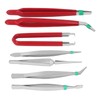 ANKROYU Q195 PVC 7PCS Work Tweezers, Anti Static Multi Purpose