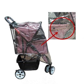 GeKLok Dog Stroller Rain Cover Foldable Waterproof Transparent with Side Entry Rear Ventilation Holes for Pet Dog Cat Stroller (Clear)