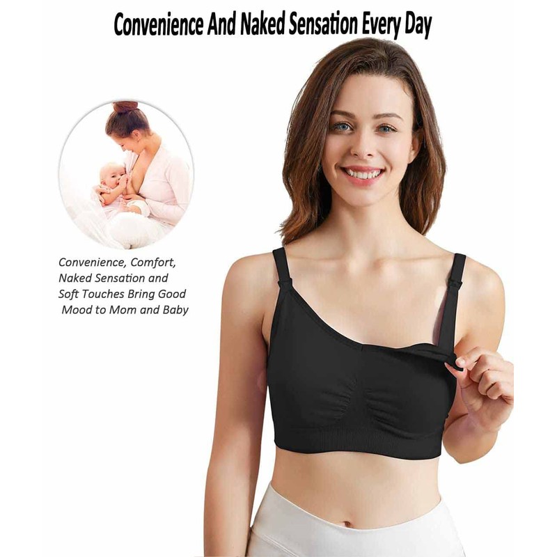 iloveSIA 3PACK Womens Full Bust Nursing Bra Seamless Maternity Bra