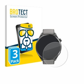 BROTECT Protective Glass for Hama Smartwatch 9000 (Pack of 3) Protective Film Tempered Glass [Extremely Scratch-Resistant 9H, Anti-Fingerprint, Ultra Transparent]