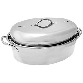 Fox Run Oval Roaster Set, Stainless Steel, 10-Quart
