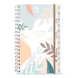 Pocket Planner 2025, A6 Weekly Planner with Monthly Tabs, Run Jan 2025-Dec 2025, Elastic Closure, Twin-Wire Binding, Easy to Organize Your Daily Life, 3.75 x 6.75 In, 2025 Pocket Planner