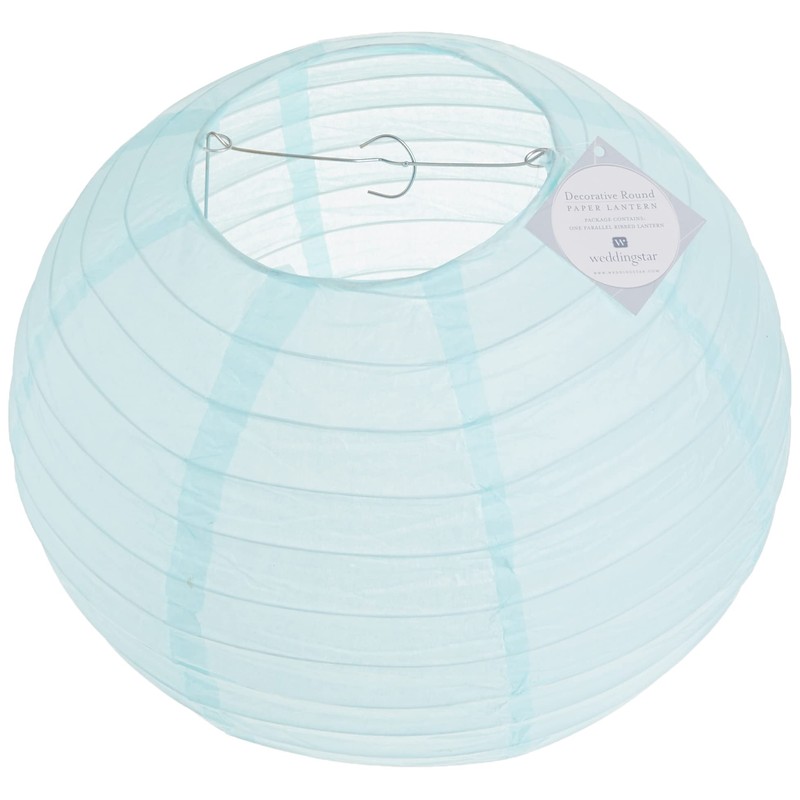 Weddingstar 9108-29 Round Paper Lantern, 12", Aqua Blue