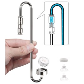 Clscea Aquarium Stainless Steel CO2 Diffuser Atomizer with Integrated Check Valve for Rimless Tanks, DC300-20