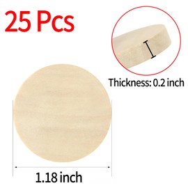 1.2 Inch Natural Wood Slices Unfinished Round Wood Specie ​for DIY Arts & Crafts Projects, 25 per Pack