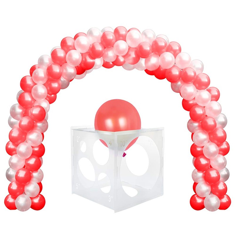 Pllieay 2-10 Inch Balloon Sizer, Collapsible Plastic Balloon Sizer Cube