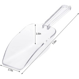 6 Pack Ice Scoop Candy Buffet Containers Scoopers, 7.5 in Clear Plastic Scoop for Popcorn Cookie Candy Buckets, Podpocket Acrylic Large Scoop for Parties Wedding Bar Jars Freezer Dry Goods (Clear)