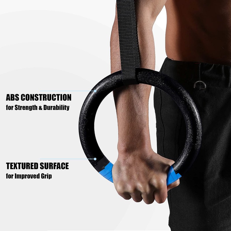 ZELUS Gymnastic Rings, Exercise Olympic Rings with Adjustable Straps, Steel