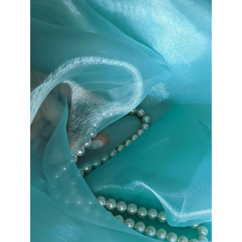 Unbranded Mirror Organza Aqua 59", by the yard. Shinny sheer