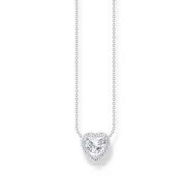 THOMAS SABO KE2280-051-14-L45V Women's Necklace Heart Silver, Unit size, Sterling Silver, Cubic Zirconia
