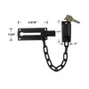 QCAA Keyed Chain Door Lock, Die Cast Construction, Matte Black,