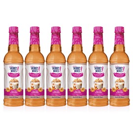 Jordan's Skinny Syrups Sugar Free Coffee Syrup, Salted Caramel Flavor Drink Mix, Zero Calorie Flavoring for Chai Latte, Protein Shake, Food & More, Gluten Free, Keto Friendly, 25.4 Fl Oz, (Pack of 6)