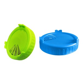 2Pcs Blue and Green Sproutings Lid jar Sproutings Lids Plastic Sprouting Lid with Stainless Steel Screen for Wide Mouth to Grow Beans Sprouts Jars Canning Kitchen and Dining
