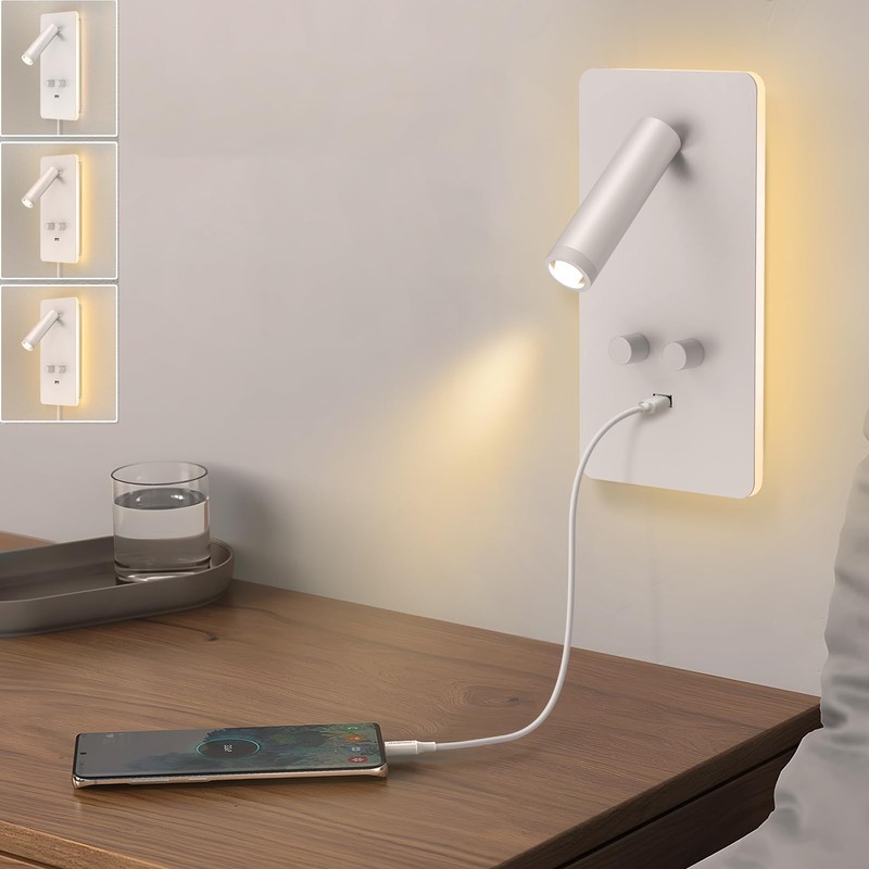 HYMELA M04 Dimmable Wall Mounted Sconces Reading Light Bedside Lamp