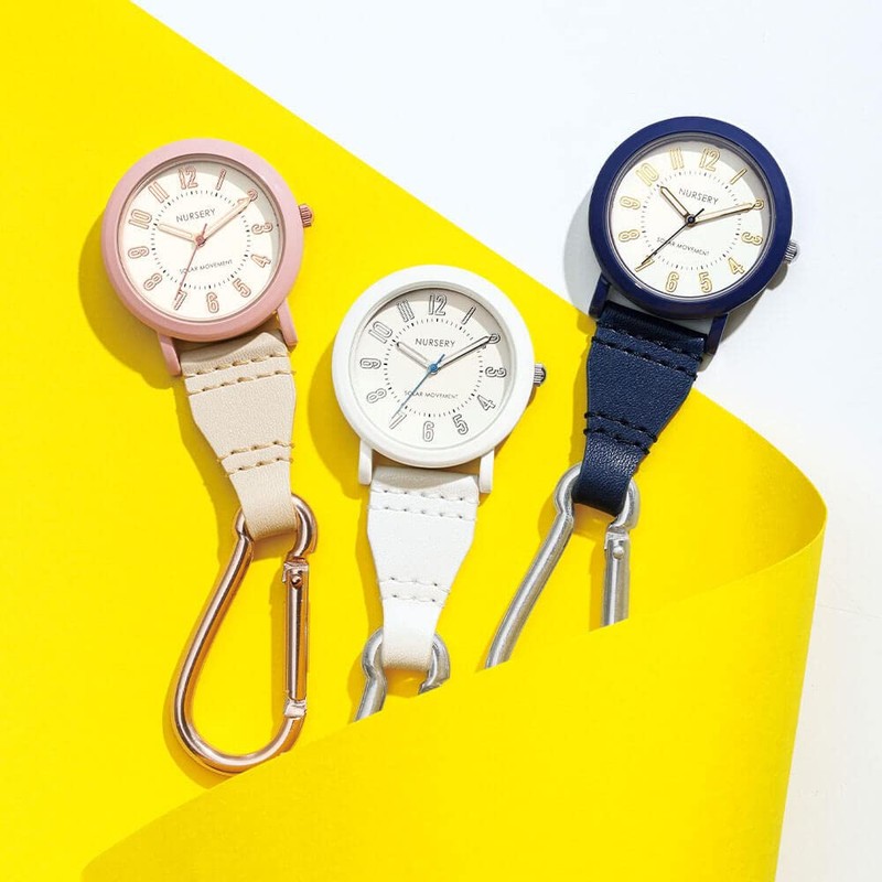 Nursley Solar Carabiner Watch, Women's, Nurse Goods, white