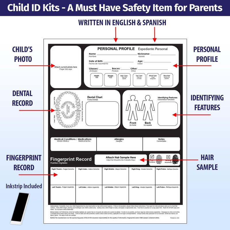 Child ID Fingerprint Kits (5 Pack) - Finger Print Kits