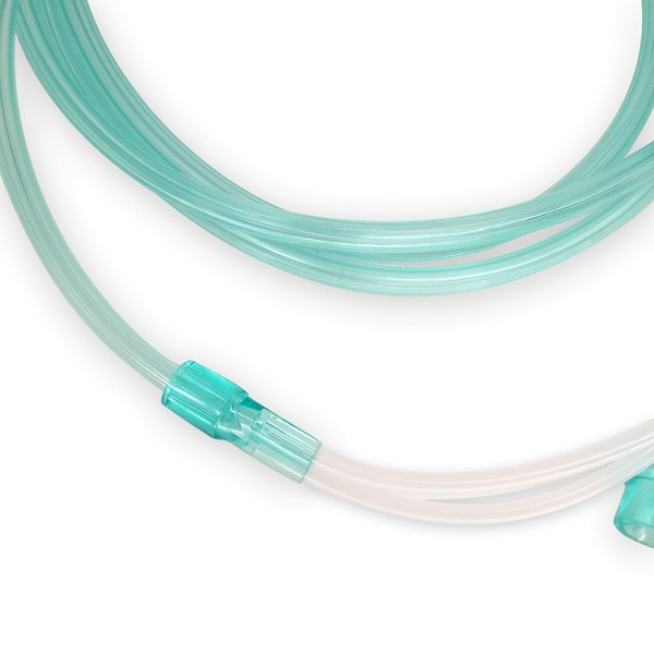 HD HOUDELL High-Flow Soft Nasal Oxygen turbing, Standard Connector 7 Feet, Green Tubing - 3 Pack