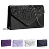 Srvillg Women Clutch Bag, Lilac Satin Evening Clutch Bags, Wedding