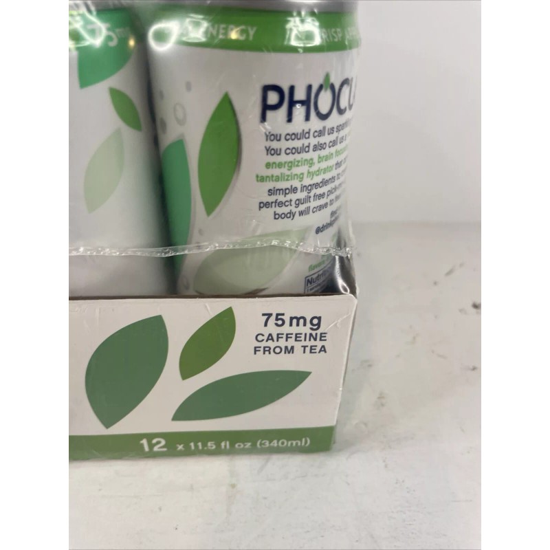 Phocus Crisp Apple Caffeinated Energy Sparkling Water 11.5 fl oz