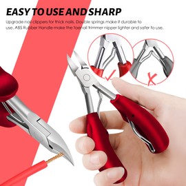 Sakolla Toenail Clippers for Thick Nails Set - Thick Nails Ingrown Nail Clippers Treatment Heavy Duty Nail Clipper for Men and Women, Seniors Curved Blade Grooming Podiatry Tools Toenail Clippers Kits