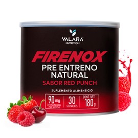 Firenox Pre Entreno Natural Ponche 180gr, Energía Sostenida, Amigable con el sueño