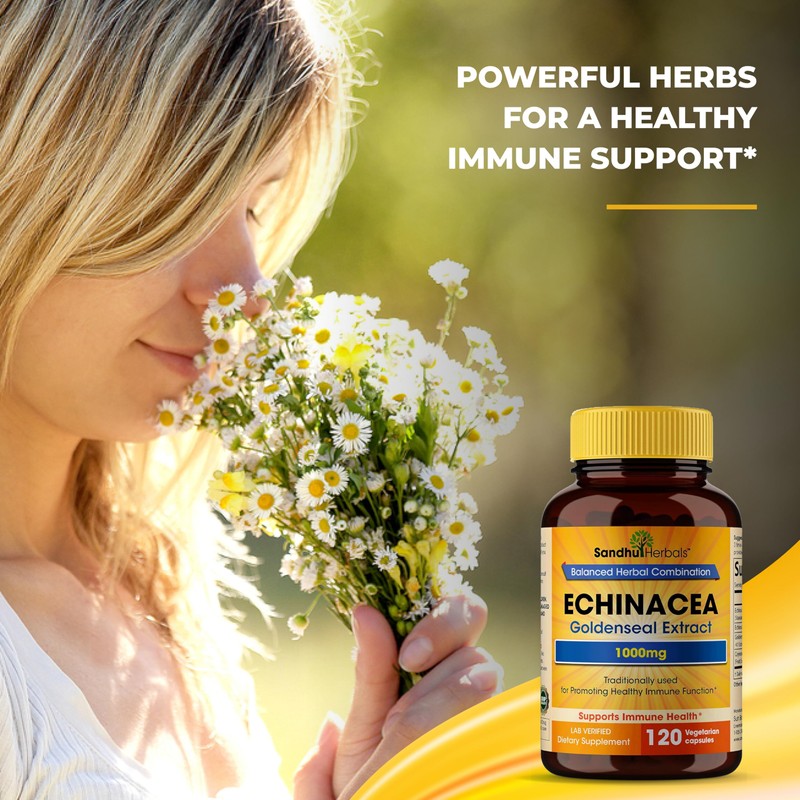 SANDHUHERBALS Sandhu Herbals Echinacea Goldenseal 1000 Mg 120 Capsules |