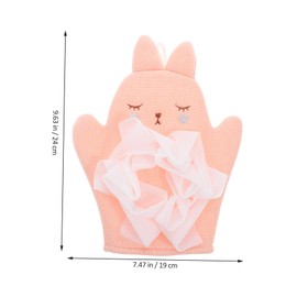 Vaguelly Bath Mitt Exfoliating Glove for Soft Dual-Sided Scrub Glove Cute Bunny Design for Newborns and Toddlers Bathing and Cleaning Efficiently Removes Dirt and Impurities
