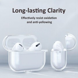 USTIYA Funda para AirPods Pro 2 2022 Case (Segunda generación) Cover,Compatible con Airpods Pro 2 de Tipo C 2023 Funda TPU Transparente Espesamiento con Mosquetón (Transparente E)