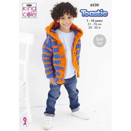 King Cole Toastie Knitting Pattern - 6230 Children's Hooded Jacket and Cardigan