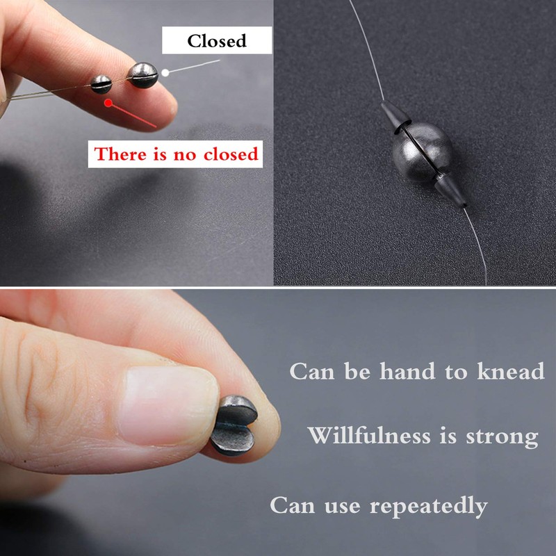 LSHEL Fishing Lead Set 0.26 g × 500 Pieces Removable