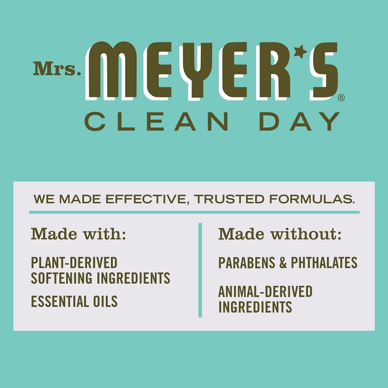 MRS. MEYER'S CLEAN DAY Dryer Sheets, Fabric Softener, Reduces Static,