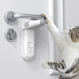 Door Lock, Baby Door Knob Lock, Child Lock, Retrofit, Child Safety Lock, Tamper Prevention, Cat Escape Prevention, Room Dressing Room, Door Opening, Baby Guard (White, 1 Piece)