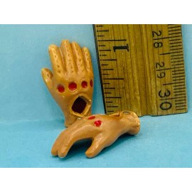 Unbranded Tiny Vintage Leather DRIVING GLOVES auto sport French Feves Dollhouse Miniatures