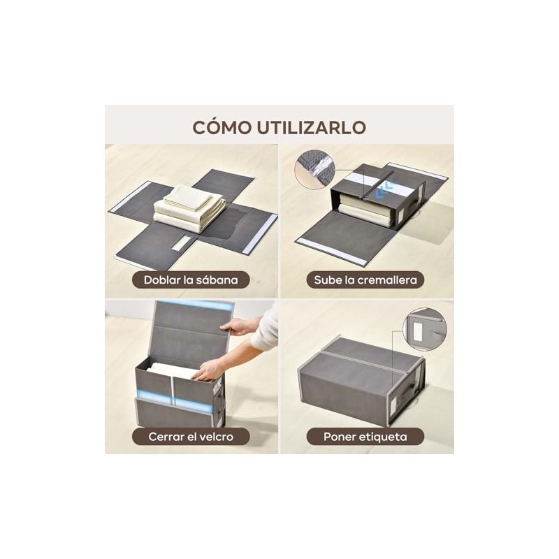VIOPY Organizador De Sabanas, 4 Piezas Cajas De Almacenamiento