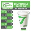12 oz Compostable Paper Cups with White Dome Lids -
