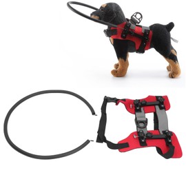 Guide Dog Harness, Easy to Attach, Adjustable Guide Dog Bumper Protection, Creates Confidence for Blind Pets, Anti-Collision Guide Dog Accessories, red, S