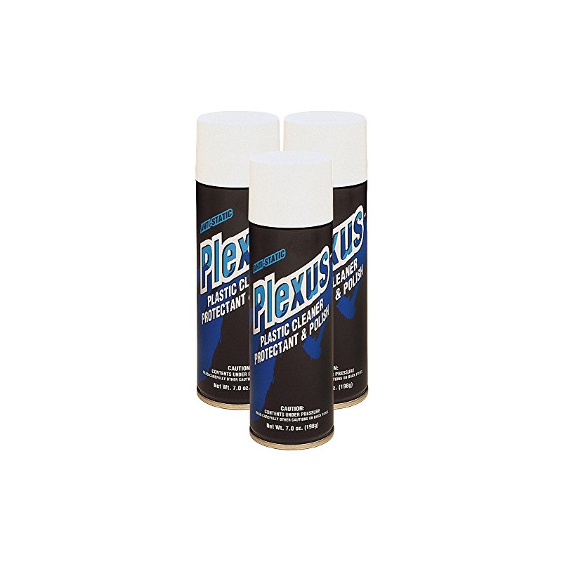 Plexus 20207-3PK Plastic Cleaner and Polish Aerosol, 7 fl. oz.,