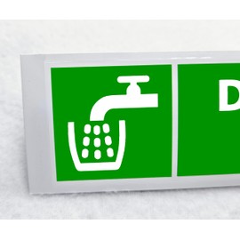 Drinking Water Sticker Pack of 2 Waterproof Outdoor Vinyl Sticker 150 x 45 mm