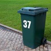 Packwith Pack of 4 White Wheelie Bin Number 7 Stickers