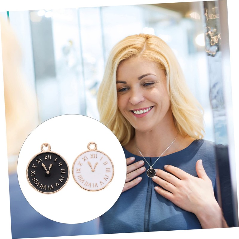 jojofuny 20pcs Clock Design DIY Jewelry Pendants for Crafting Creative